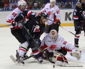 Slovan Bratislava - Avangard Omsk Yegor Martynov #55, Radek Smolenak #70, Dominik Furch #33, Yevgeni Medvedev #82, Jonathan Cheechoo #18 Slovnaft Arena ©Puckfans.at/Andreas Robanser