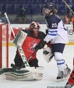 IIHF U18 World Championship 2017 FIN - CAN Ian Scott #1, Linus Nyman #20 ZS Poprad, Slovakia ©Puckfans.at/Andreas Robanser