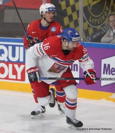 IIHF World Championship 2017 CZE - NOR Alexander Bonsaksen #47, Michal Birner #16 Paris, Bercy ©Puckfans.at/Andreas Robanser