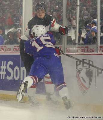 IIHF World Juniors 2018 CAN - USA Scott Perunovich #15, Boris Katchouk #12 New Era Field ©Puckfans.at/Andreas Robanser