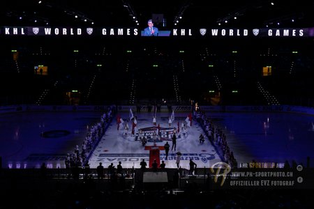 Intro Show. 26.11.2018. KHL World Games 2018. Dinamo Riga - SKA Saint Petersburg. Switzerland, Oerlikon/Zuerich, Hallenstadion. Hockeyfans.ch Official/Philipp Hegglin - www.ph-sportphoto.ch